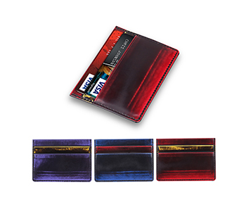 Hand-graded leather card holder
